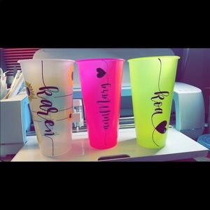 Custom color changing/ Starbucks cups /lettering